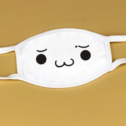Kawaii Anime Expression Cotton Face Mask – Breathable Smile Mouth Muffle for Unisex Korean Style