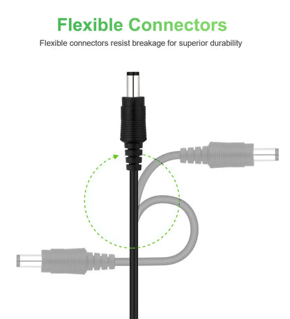 6M/32.8ft DC 12V Power Adapter with 10m Extension Cable - CCTV Security IP Camera Power Adapter, 5.5x2.1mm DC Plug
