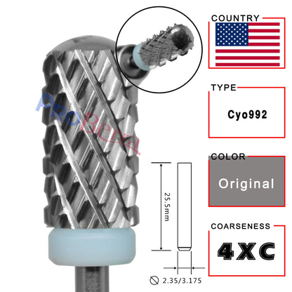 RolinStar 6.6 Large Barrel 4XC Nail Drill Bits – 7 Colors Gold, Silver, Dark Purple, Blue, Rainbow, Rose Gold Milling Tool