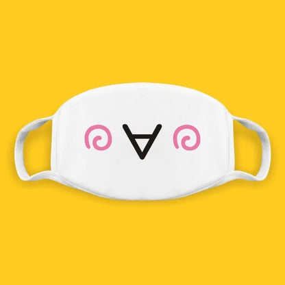 Kawaii Anime Expression Cotton Face Mask – Breathable Smile Mouth Muffle for Unisex Korean Style