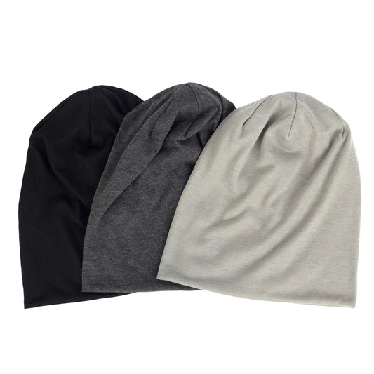 Solid Polyester Beanie - Unisex Casual Beanie Hat for Men & Women | Thin Skullies Cap