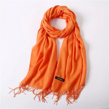 Desgine Solid Cashmere Scarf – Warm Autumn Winter Shawl Wrap with Tassels, Unisex Pashmina for Women and Men 2024