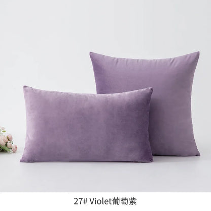 Inyahome Soft Velvet Cushion Cover - Pink Grey Beige Green Decorative Pillowcase For Bedroom Sofa 30x50cm 45x45cm