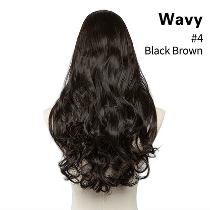 Synthetic U-Part Clip-in Hair Extensions – Long, Straight, Thick Blonde Hairpieces (16, 20, 24 Inch)