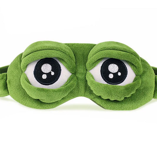 Restful Sleep Essential: 3D Sad Frog Sleep Mask - Natural Sleeping Eyeshade Cover for Women and Men, Soft Portable Blindfold for Travel, Eyepatch