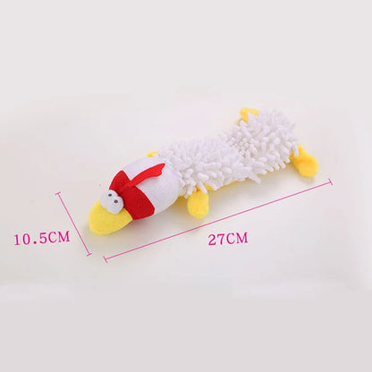 Durable Plush Dog Toy - Squeaky Animal-Shaped Chew Toy for Small Dogs and Puppies