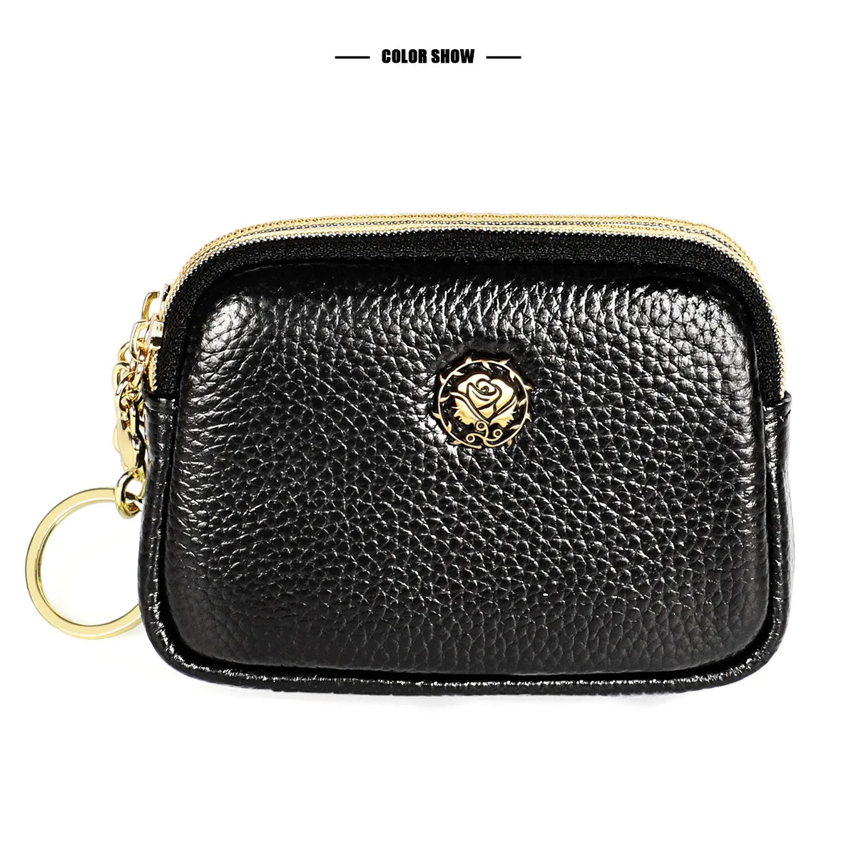 Senorita Genuine Leather Women’s Coin Purse – Double Zipper Small Wallet