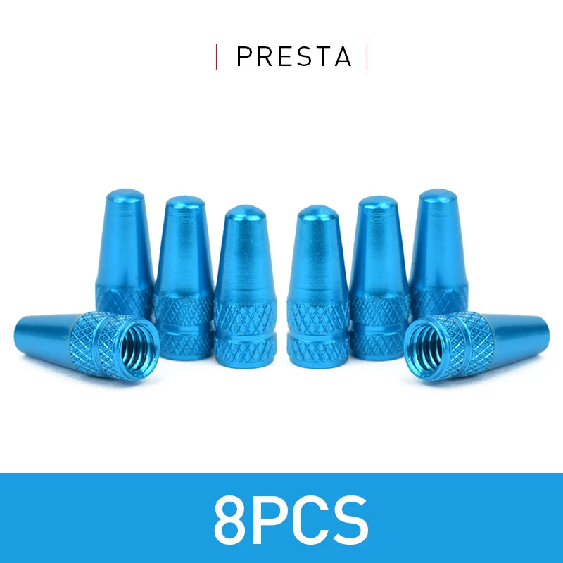 4/8PCS Aluminum Alloy Bicycle Tire Valve Caps – Dustproof Presta Valve Protectors for MTB & Road Bikes