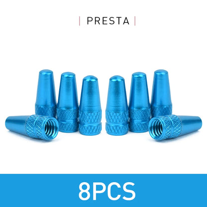 4/8PCS Aluminum Alloy Bicycle Tire Valve Caps – Dustproof Presta Valve Protectors for MTB & Road Bikes