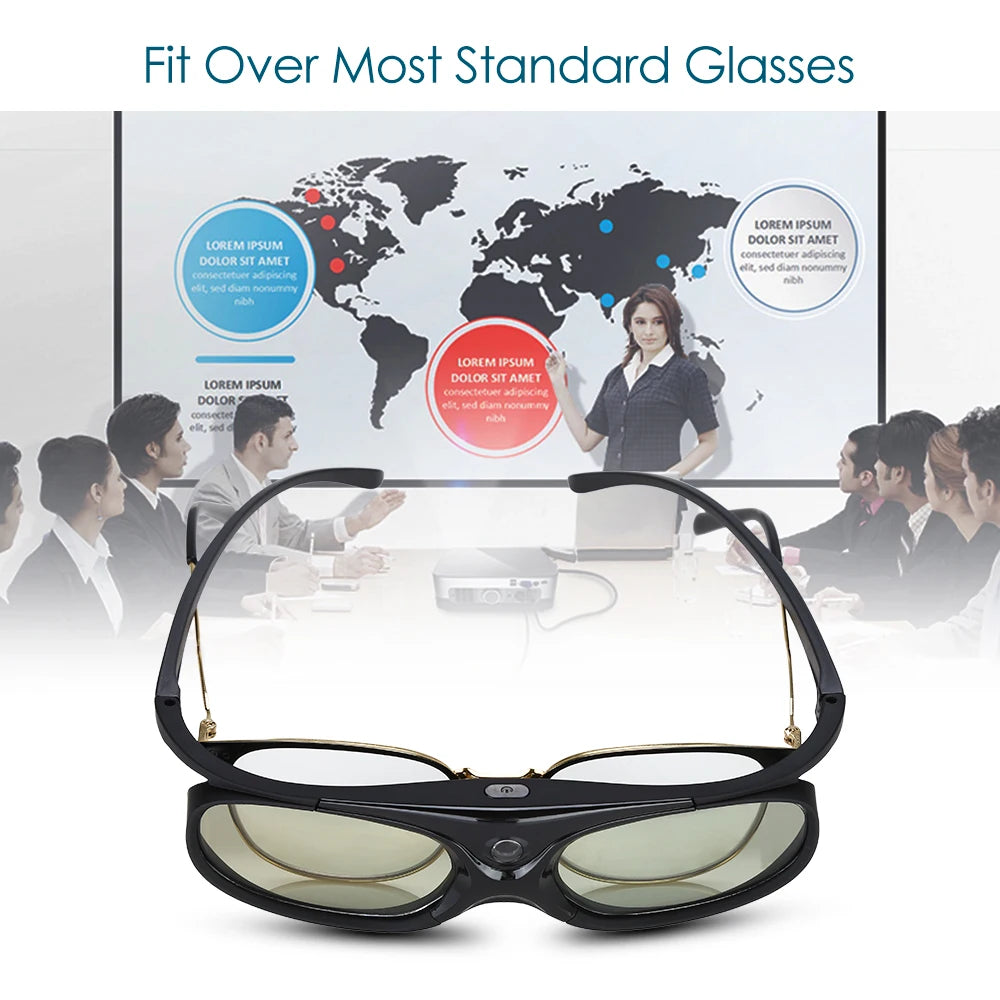 2PCS BOBLOV Active Shutter 3D Glasses – DLP-Link USB Blue, Compatible with BenQ W1070, W700, Dell Projectors