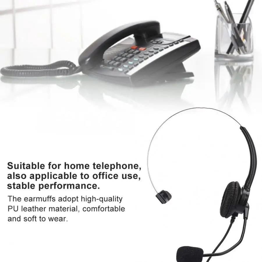 Monaural Landline Headset – Wired Telephone Headphone with Microphone for Home Use