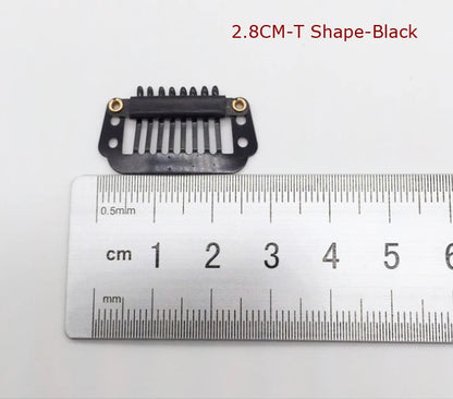 50Pcs Wig Clips Snap Clips - 2.3cm-3.6cm Black & Brown Hair Extension Weft Clips for Wig Styling & Hair Tools