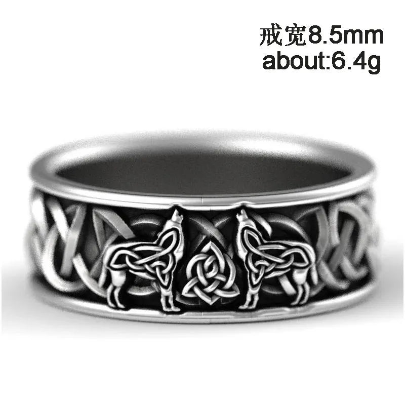 Huitan Viking Nordic Mythology Giant Wolf Ring – Defense Totem, Hip Hop Rock Fashion Unisex Punk Jewelry Gift