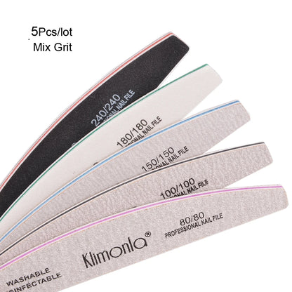 5/10PCS Professional Nail File Set - 100/180 Grit EVA Thickened Sandpaper Manicure Tools for Salon & Home Use
