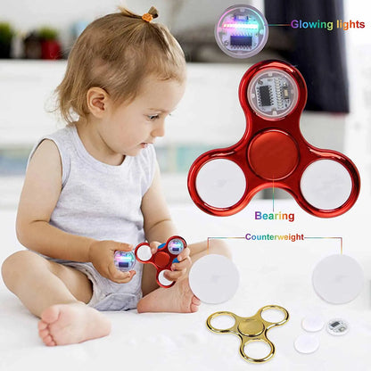 Creative LED Light Luminous Fidget Spinner: 6 Colors Glow in the Dark Hand Spinner - Stress Relief Toy for Kids