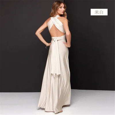 Multiway Convertible Boho Maxi Dress – DIY Wrap Infinity Bandage Long Dress for Women, Party, Bridesmaid & Club Wear