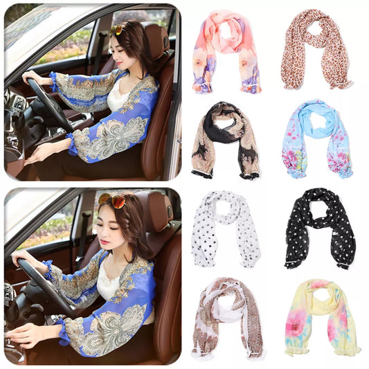 Women's Summer Anti-UV Chiffon Arm Protection Sleeve - Cool Thin Shawl for Outdoor Driving/Cycling - Sun Protection Clothing Accessory