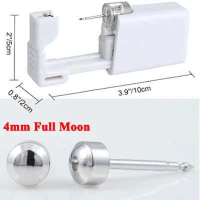 Disposable Sterile Ear Piercing Kit - Safe No Pain Tragus Piercing Gun Tool for Baby and Adult Ear Piercing