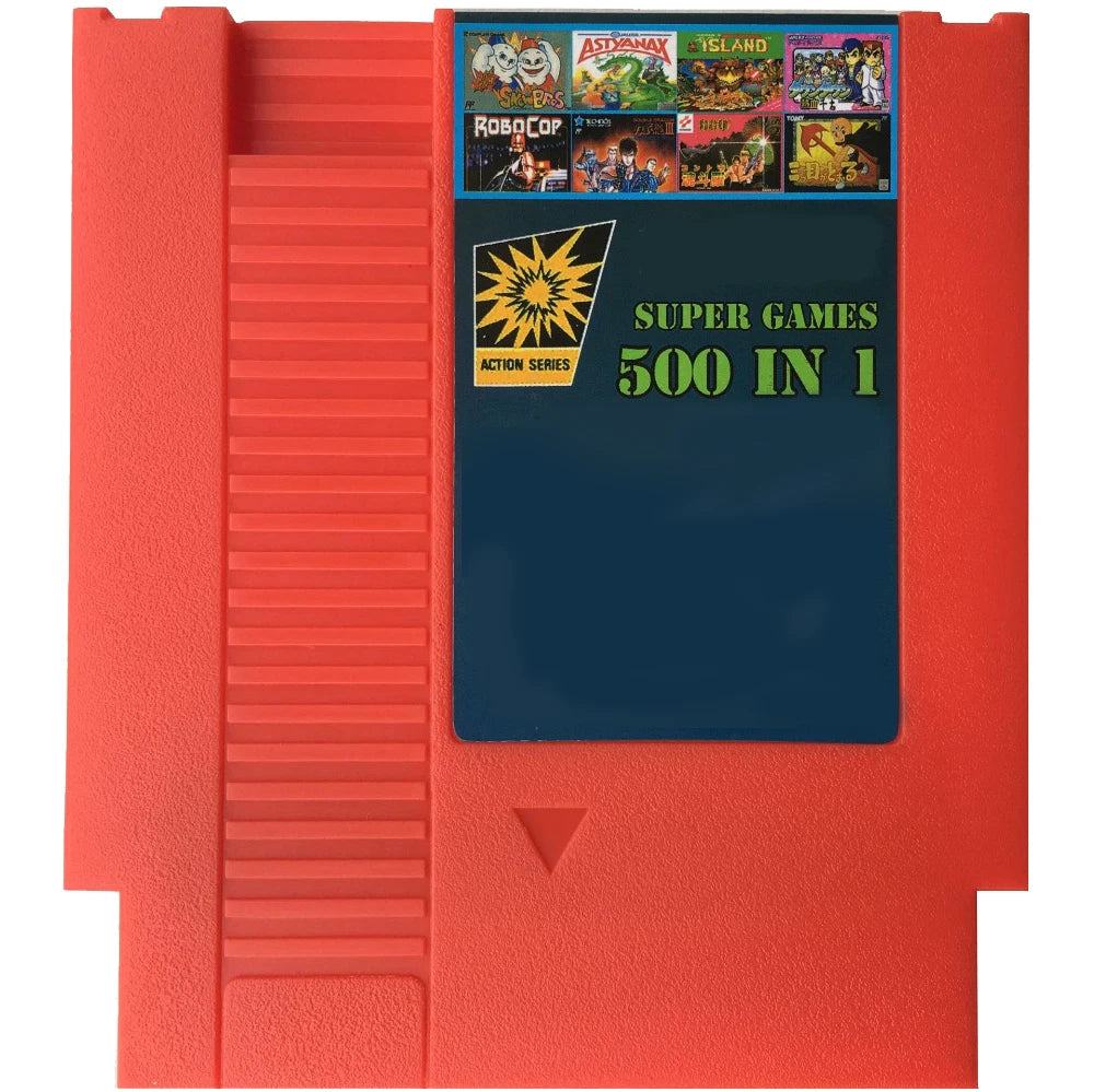 500-in-1 72-Pin 8-Bit Retro Game Cartridge – Classic Contra, Ninja, Adventure Island, Bomberman & Double Dragon Collection