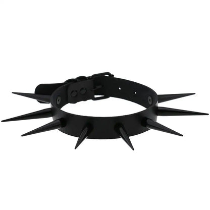 Big Long Spiked Choker Collar – Cool Punk Necklace for Women & Men, Metal Rave Festival Goth Jewelry
