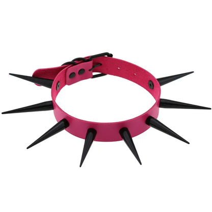 Big Long Spiked Choker Collar – Cool Punk Necklace for Women & Men, Metal Rave Festival Goth Jewelry