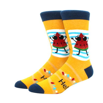 Funny Cartoon Fashion Cotton Socks – Hip Hop Skateboard Style Socks for Men & Women, Beer, Pizza, Astronaut & Pineapple Print Casual Wear Socks