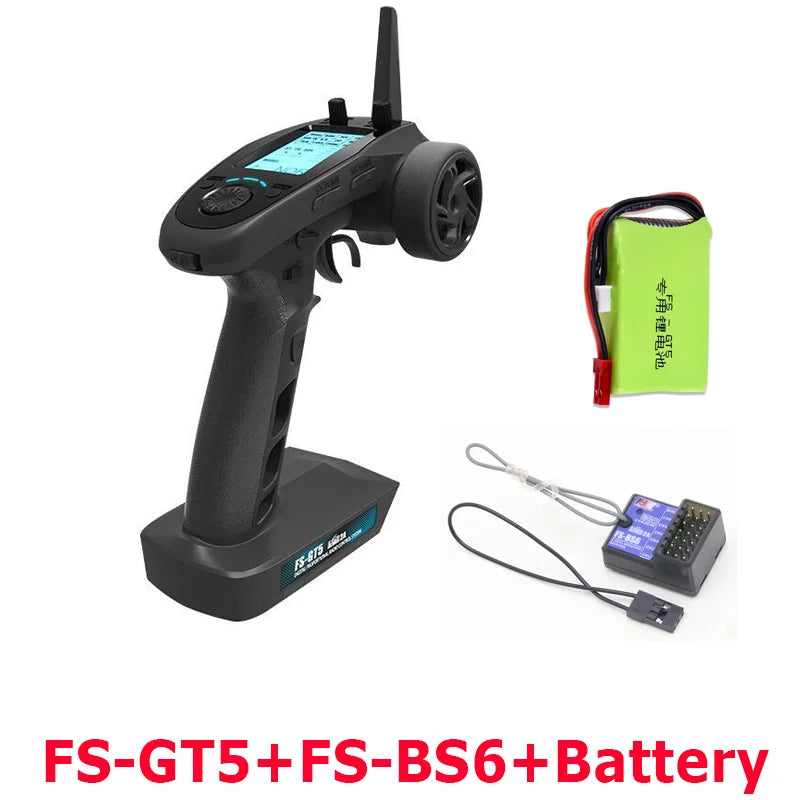 Flysky FS-GT5 2.4G 6CH Transmitter – FS-BS6 Receiver with Built-in Gyro & Fail-Safe for RC Car & Boat