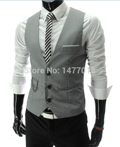 Men’s Slim Fit Vest – Sleeveless Casual & Formal Suit Waistcoat, M-7XL