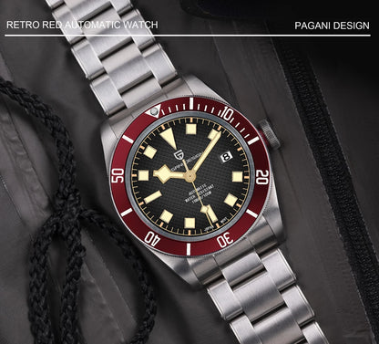 PAGANI DESIGN 2025 BB58 Men's Watch – Retro Automatic NH35A Mechanical, Luxury 100M Waterproof Wristwatch