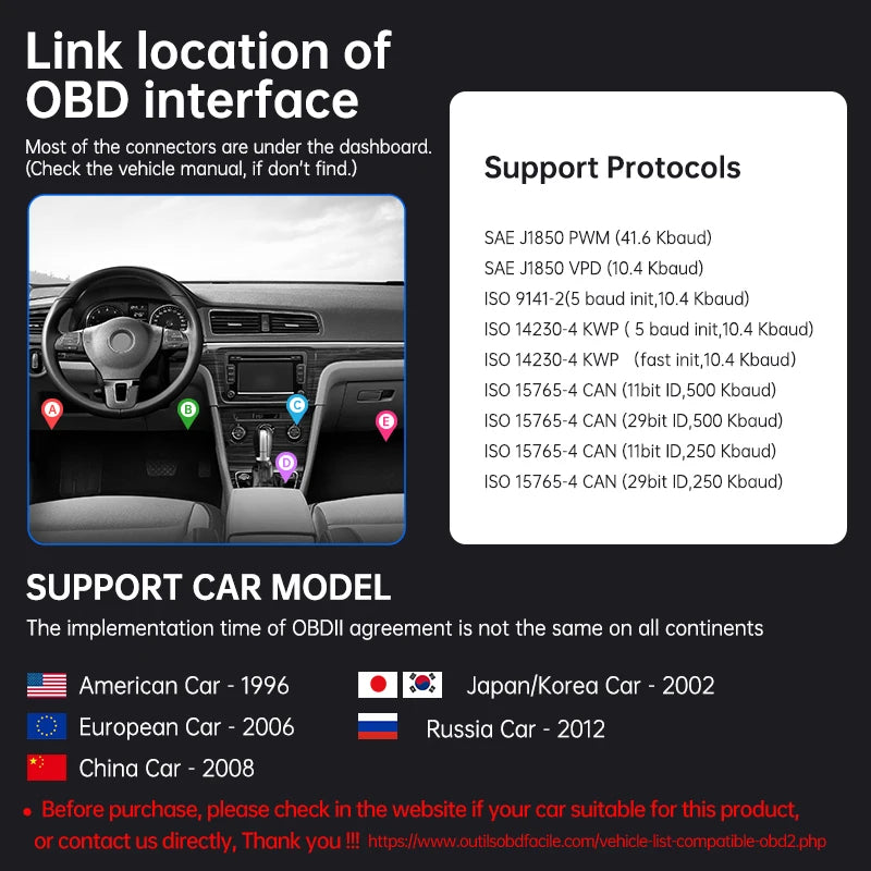 KUULAA ELM327 V1.5 OBD2 Scanner – Bluetooth 4.0 Car Diagnostic Tool for iOS, Android, and PC, ELM 327 OBDII Reader