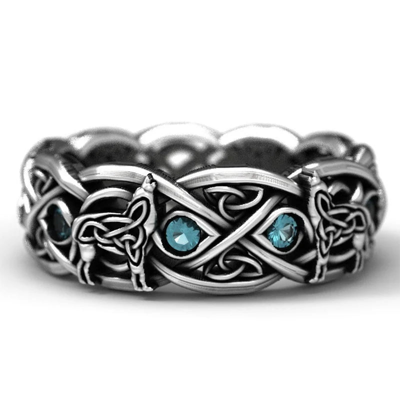 Huitan Viking Nordic Mythology Giant Wolf Ring – Defense Totem, Hip Hop Rock Fashion Unisex Punk Jewelry Gift