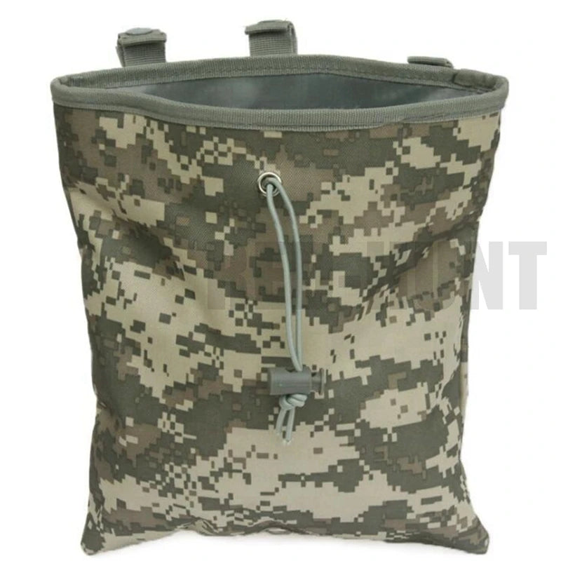 Tactical MOLLE Dump Pouch: Mag Recovery Bag for Magazine Recycling - Hunting Gear Holder with Drawstring Storage Pack