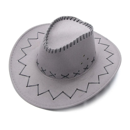 Western Cowboy Hat – Faux Leather Fedora for Men, Women & Kids, Wide Brim Beach & Travel Cap in Black, White & Pink