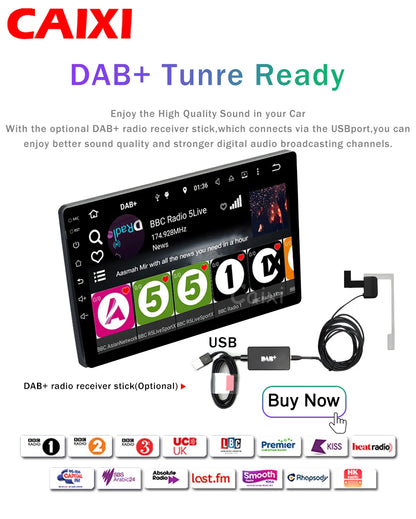 CAIXI 2Din Android 14 Car Radio — Universal CarPlay GPS Multimedia Autoradio for Toyota, Nissan, Jeep, Hyundai, Kia, Chevrolet, VW & Fiat