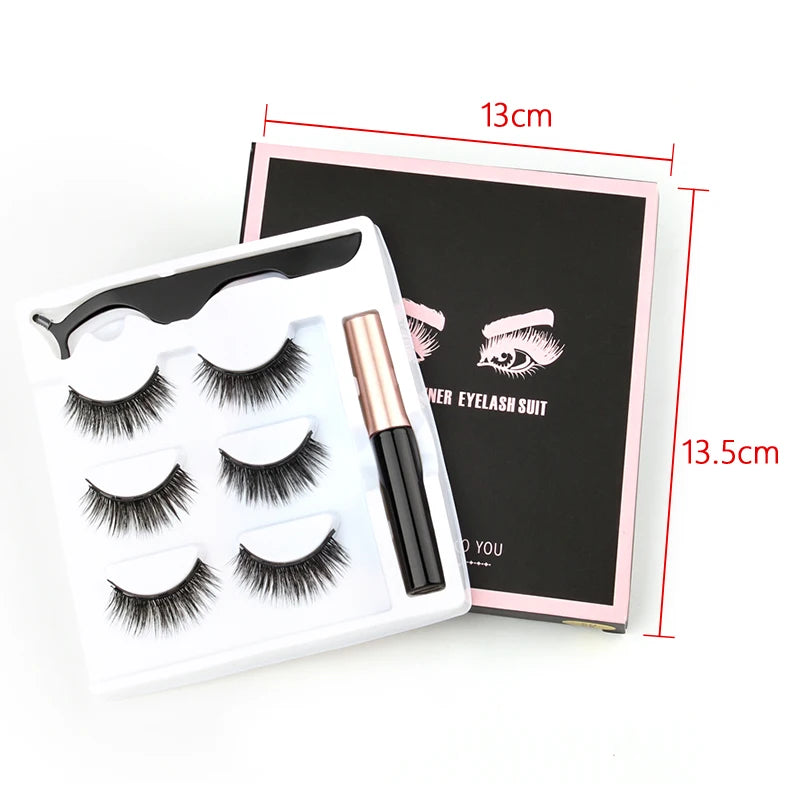 3D Magnetic Mink Eyelashes with Magnetic Eyeliner – Short False Lashes, Handmade, Long-Lasting Eye Makeup Tool