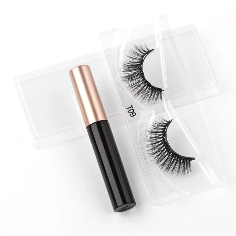 3D Magnetic Mink Eyelashes with Magnetic Eyeliner – Short False Lashes, Handmade, Long-Lasting Eye Makeup Tool