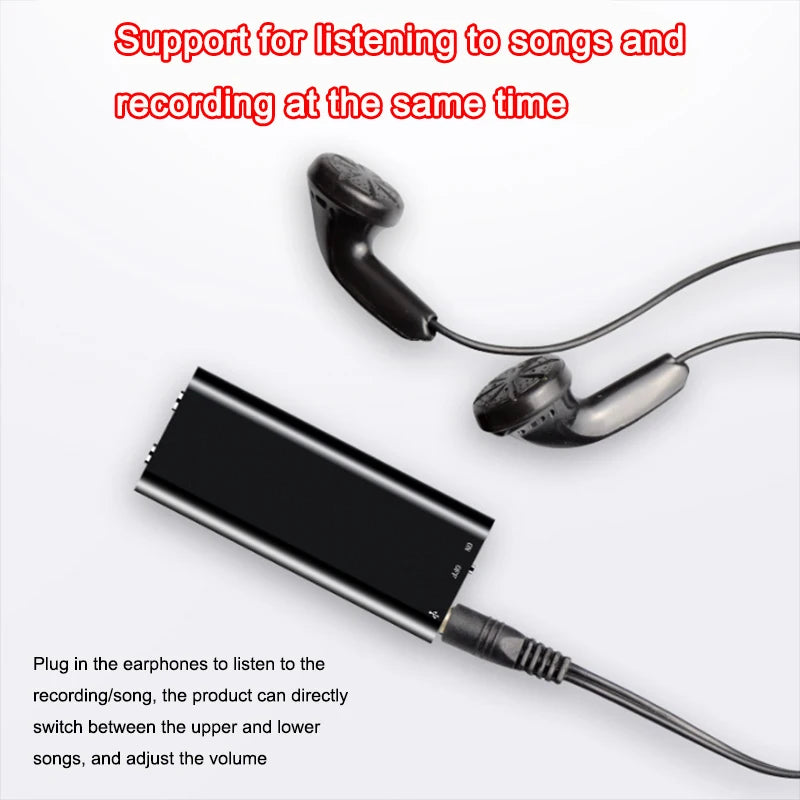 Mini USB Digital Voice Recorder – 16GB/32GB Micro Audio Recording Device with MP3 Player
