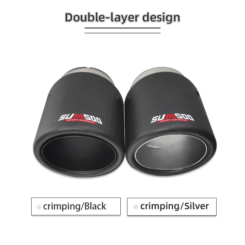 SUMSOO Carbon Fiber Exhaust Tail Tips — Decorative Modified Pipe for Mazda CX-3, CX-4, CX-5, Axela & Atenza