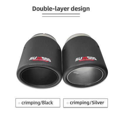 SUMSOO Carbon Fiber Exhaust Tail Tips — Decorative Modified Pipe for Mazda CX-3, CX-4, CX-5, Axela & Atenza