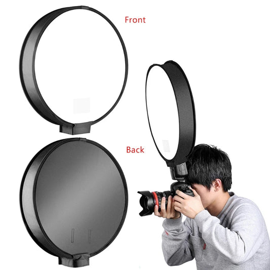 30cm/40cm Universal Mini Round Softbox – Portable Flash Diffuser for DSLR Cameras & Speedlite Photo Shooting