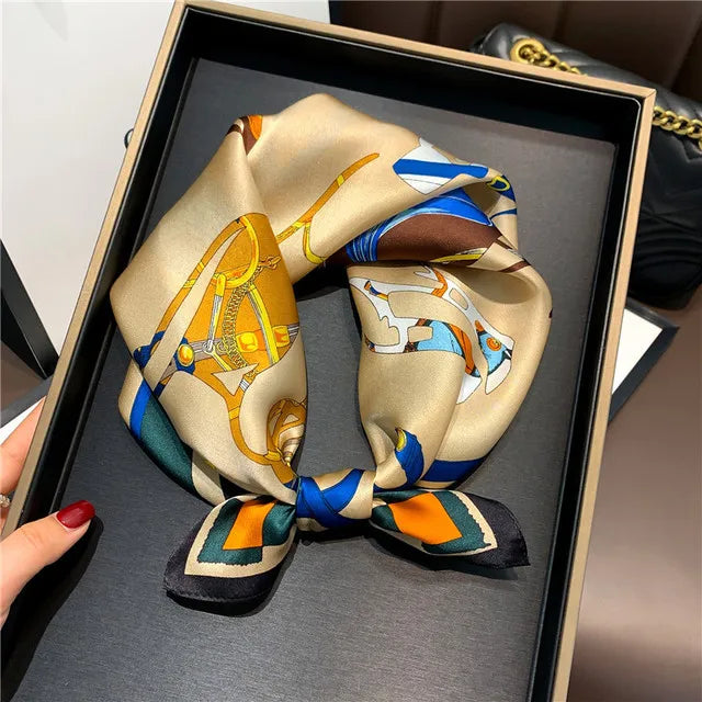 New 2024 Pashmina Scarf – 100% Mulberry Silk Small Shawl, Summer Beach Poncho, Women’s Hijab, Bandana & Kerchief 53x53cm
