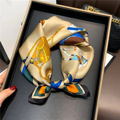 New 2024 Pashmina Scarf – 100% Mulberry Silk Small Shawl, Summer Beach Poncho, Women’s Hijab, Bandana & Kerchief 53x53cm