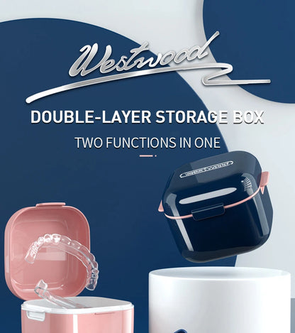 Orthodontic Retainer Storage Box – Portable Teeth Denture Cleaner & Soaking Case for Braces