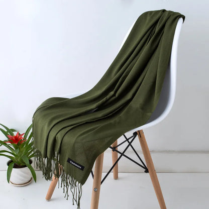 Desgine Solid Cashmere Scarf – Warm Autumn Winter Shawl Wrap with Tassels, Unisex Pashmina for Women and Men 2024