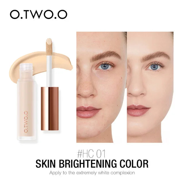 O.TWO.O Full Coverage Concealer - Waterproof Long Lasting Liquid Makeup Base for Dark Circles & Blemishes