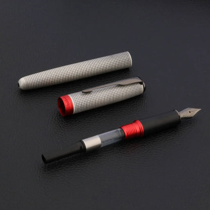 Luxury JINHAO 75 Fountain Pen – Checkered Design with Ash Feather Arrow, Tungsten Steel Black Nib for Office & School