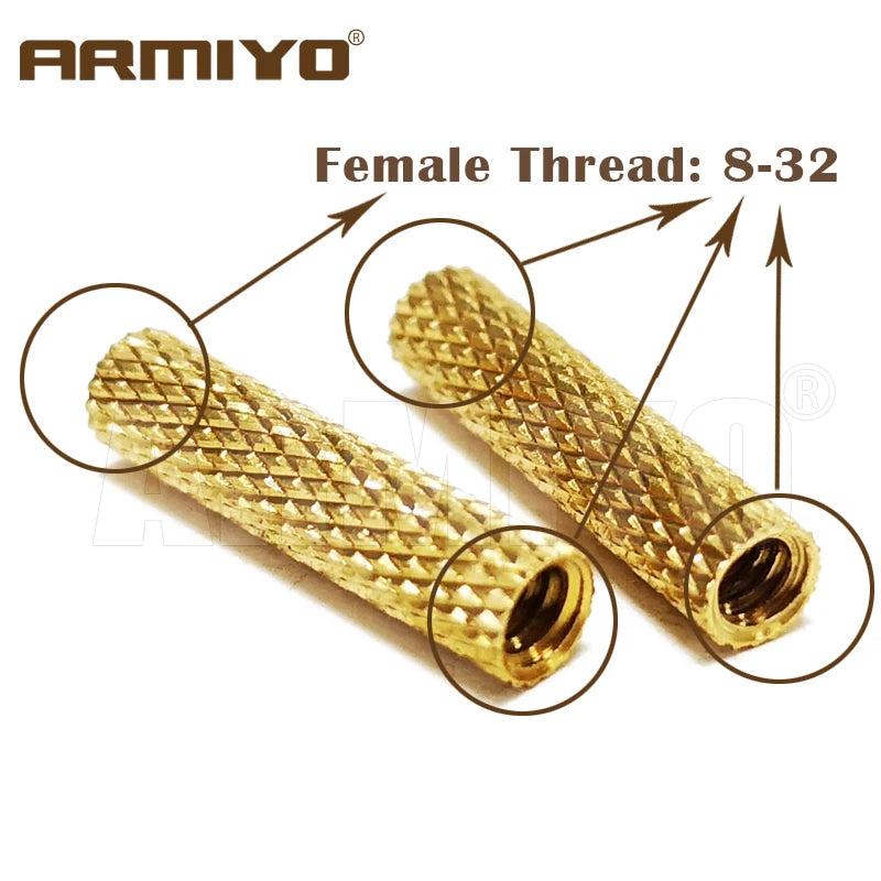 Armiyo Solid Brass Female Thread Gun Brush Rod Conversion Adapter – 8-32, M3, 5-40 Tactical Hunting Accessories