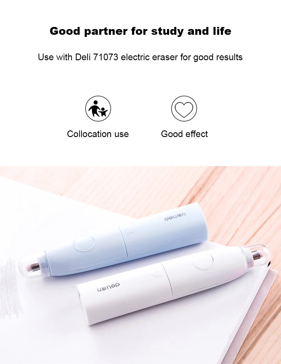 Deli Electric Eraser with Refills – 2.5/5mm Kawaii Kneaded Erasers for Pencils, Office, School & Art Supplies