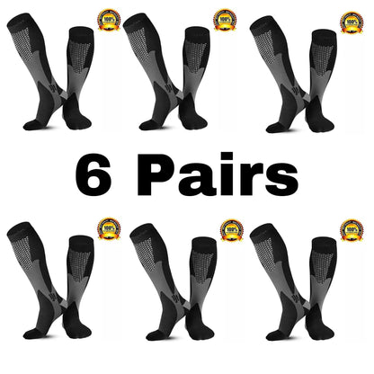 Men's Compression Sports Socks - Running, Cycling, Nursing, Varicose Veins Support, Outdoor Hiking Socks