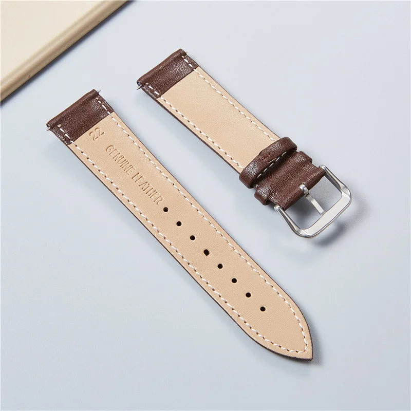 Genuine Leather Watchbands – Calfskin Replacement Straps for Men & Women, 18mm-24mm